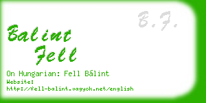 balint fell business card